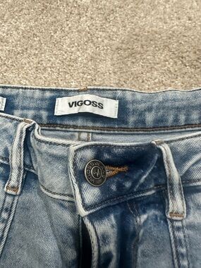 Vigoss Women's High-Rise Washed Denim Jeans - Light Blue